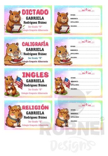 Capibara girl 1 cursos Etiqueta